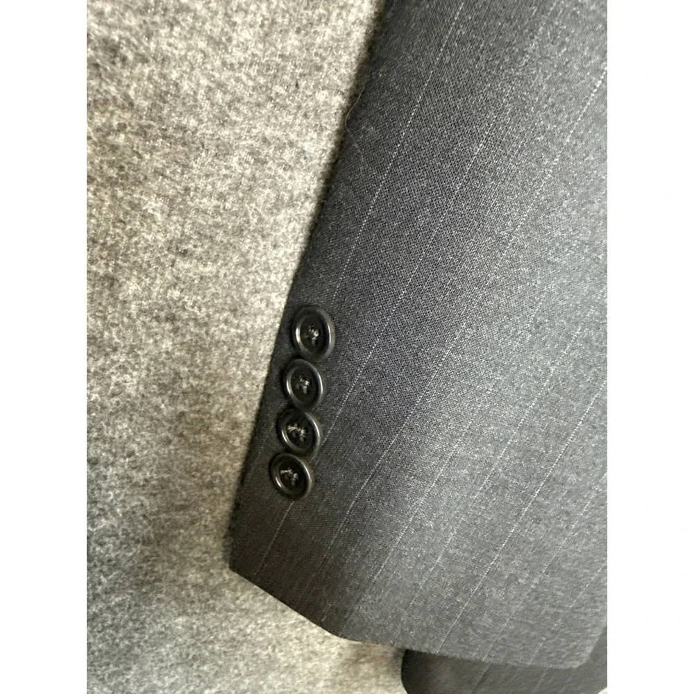 Brooks Brothers 346 Charcoal Pinstripe Wool Suit Jacket Blazer Mens Size 40‎ S